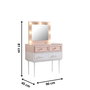 Hanah Home Mesa de Maquillaje Rosa y Blanco con Luces LED